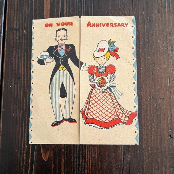 Vintage Anniversary Card unused - Picture 1 of 4